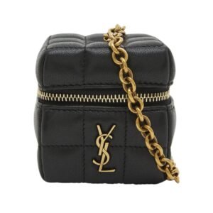 WOMEN’S SAINT LAURENT MINI YSL CUBE LEATHER TOP-HANDLE BAG CREMA SOFT