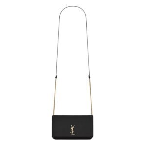 SAINT LAURENT WOMEN’S CASSANDRE PHONE HOLDER WITH STRAP BLACK
