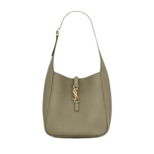 WOMEN SAINT LAURENT LE 5 À 7 SUPPLE SMALL IN GRAINED LEATHER STRONG MOSS