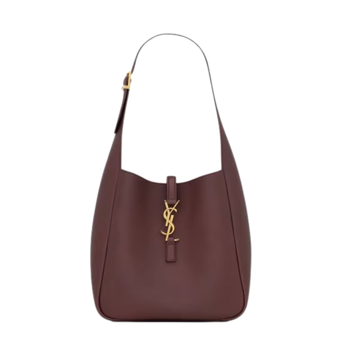 WOMEN SAINT LAURENT LE 5 À 7 SUPPLE SMALL IN GRAINED LEATHER ROUGE LEGION