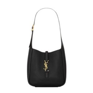 SAINT LAURENT WOMEN’S LE 5 À 7 SUPPLE BABY SHOULDER BAG IN GRAINED LEATHER BLACK