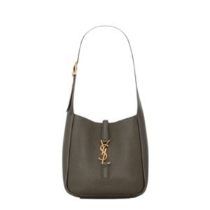 SAINT LAURENT WOMEN’S LE 5 À 7 SUPPLE BABY SHOULDER BAG IN GRAINED LEATHER LIGHT MUSK