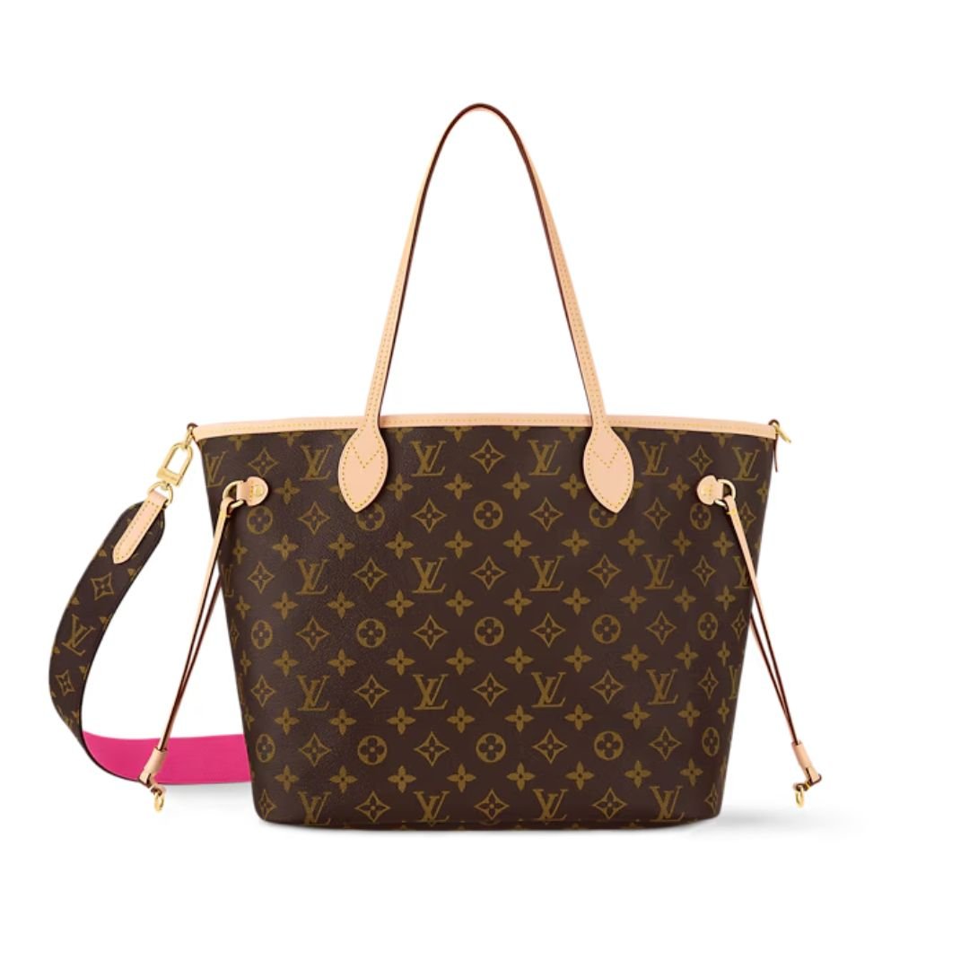 LOUIS VUITTON NEVERFULL BANDOULIÈRE INSIDE OUT MM MONOGRAM ROSE PONDICHERY