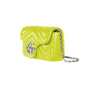 GUCCI GG MARMONT MATELASSÉ LEATHER SUPER MINI BAG BRIGHT GREEN