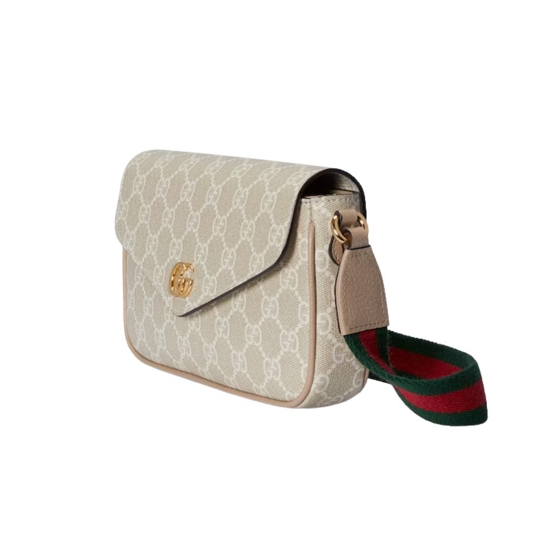 GUCCI OPHIDIA POCHETTE BEIGE AND OATMEAL