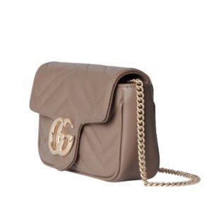 GUCCI GG MARMONT MINI BAG TAUPE LEATHER