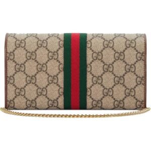 GUCCI OPHIDIA WALLET CHAIN STRAP IN BEIGE