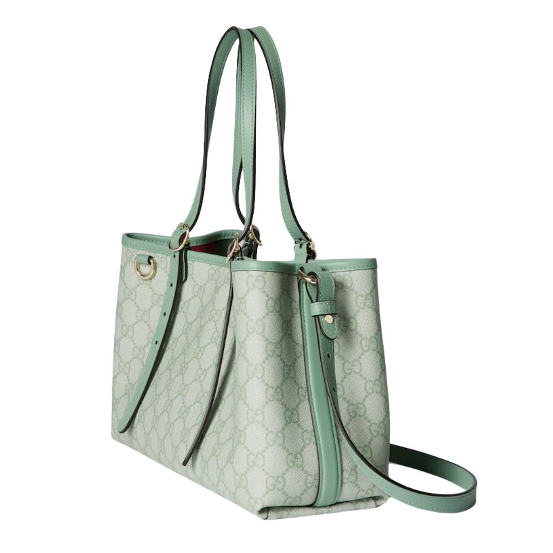 GUCCI GG EMBLEM MEDIUM TOTE BAG SAGE GREEN