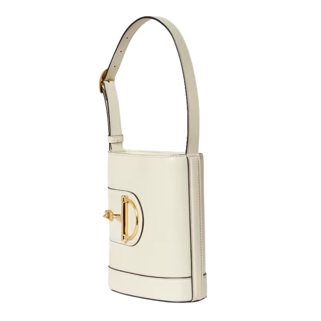 GUCCI 73 MINI BUCKET BAG WHITE LEATHER