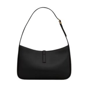 SAINT LAURENT WOMEN’S LE 5 À 7 LEATHER HOBO NOIR