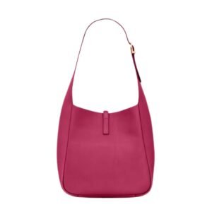 SAINT LAURENT WOMEN’S LE 5 À 7 SUPPLE BABY SHOULDER BAG IN GRAINED LEATHER RASPBERRY PINK