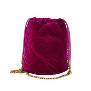 GUCCI GG MARMONT MINI BUCKET BAG FUCHSIA VELVET