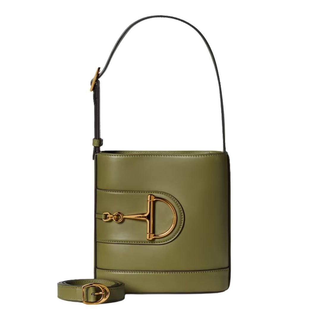 GUCCI 73 MINI BUCKET BAG GREEN LEATHER
