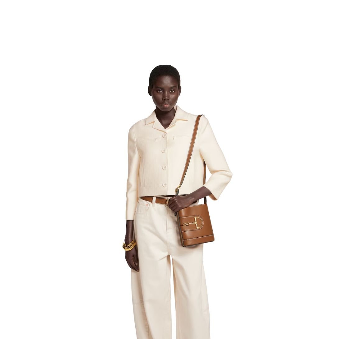 GUCCI 73 MINI BUCKET BAG BROWN LEATHER