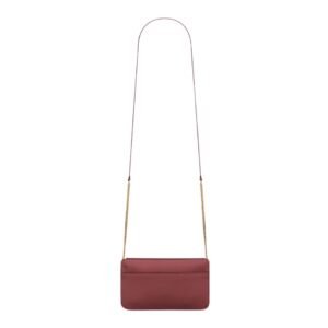 SAINT LAURENT WOMEN’S CASSANDRE PHONE HOLDER WITH STRAP ROUGE MERLOT