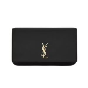 SAINT LAURENT WOMEN’S CASSANDRE PHONE HOLDER WITH STRAP BLACK