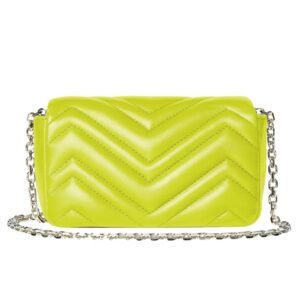 GUCCI GG MARMONT MATELASSÉ MINI LEATHER SHOULDER BAG BRIGHT GREEN