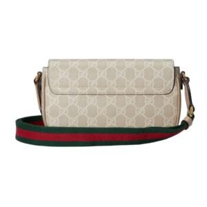GUCCI OPHIDIA POCHETTE BEIGE AND OATMEAL