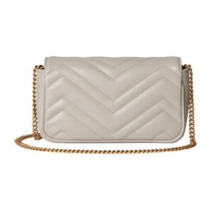 GUCCI GG MARMONT MINI BAG LIGHT GREY LEATHER