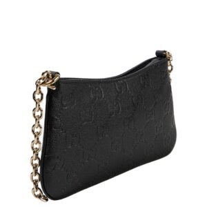 GUCCI GG SUPER MINI DEBOSSED LEATHER SHOULDER BAG