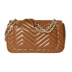 GUCCI GG MARMONT MEDIUM SHOULDER BAG BROWN LEATHER