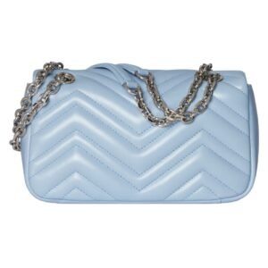 GUCCI SMALL GG MARMONT SHOULDER BAG LIGHT BLUE