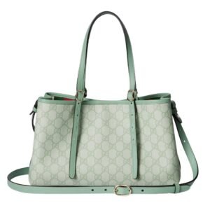 GUCCI GG EMBLEM MEDIUM TOTE BAG SAGE GREEN
