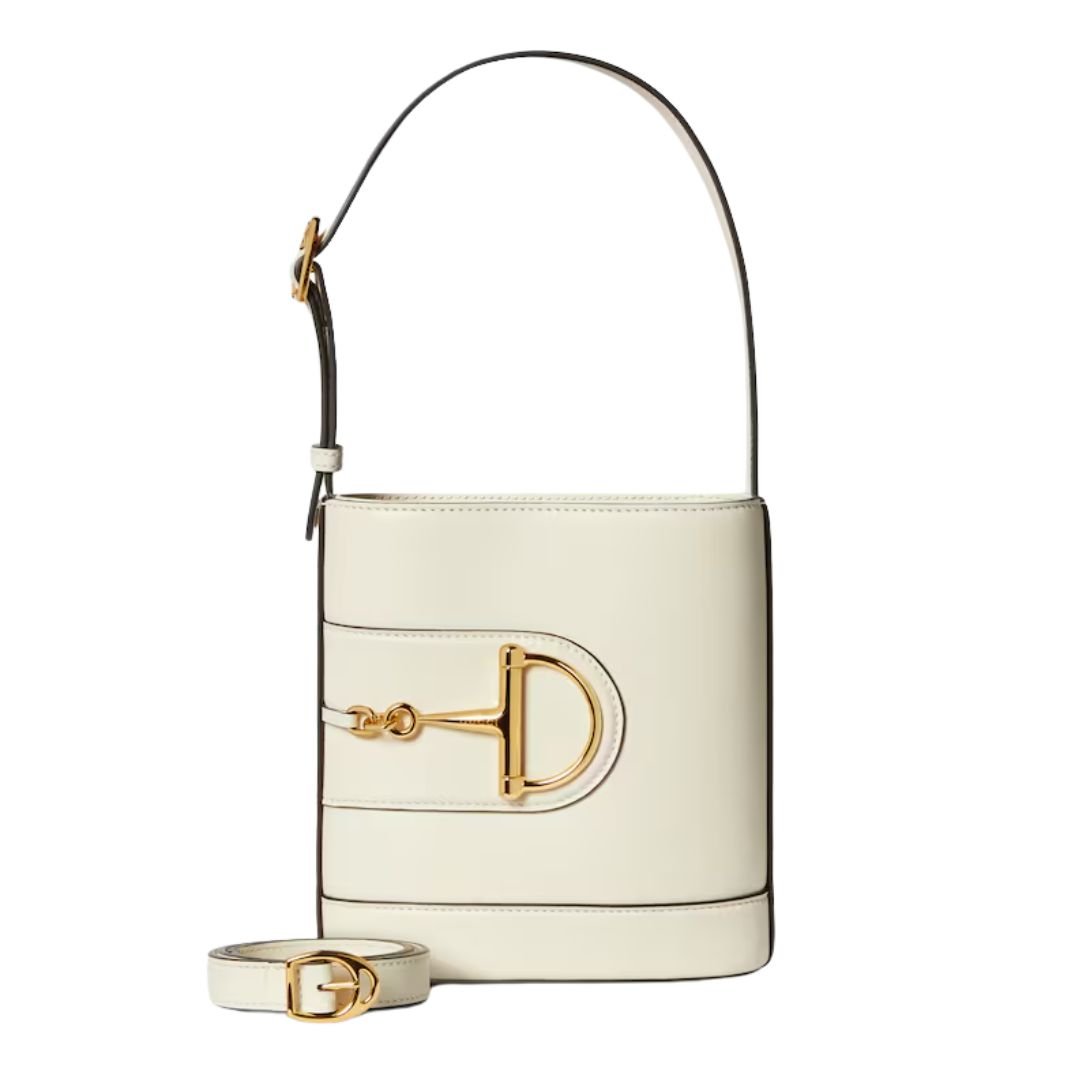 GUCCI 73 MINI BUCKET BAG WHITE LEATHER