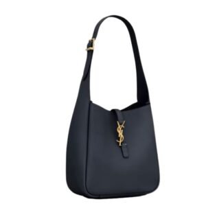 WOMEN SAINT LAURENT LE 5 À 7 SUPPLE SMALL IN GRAINED LEATHER BLEU ABYSSE