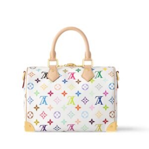 LOUIS VUITTON X TAKASHI MURAKAMI SPEEDY BANDOULIERE 25 WHITE MULTICOLORED