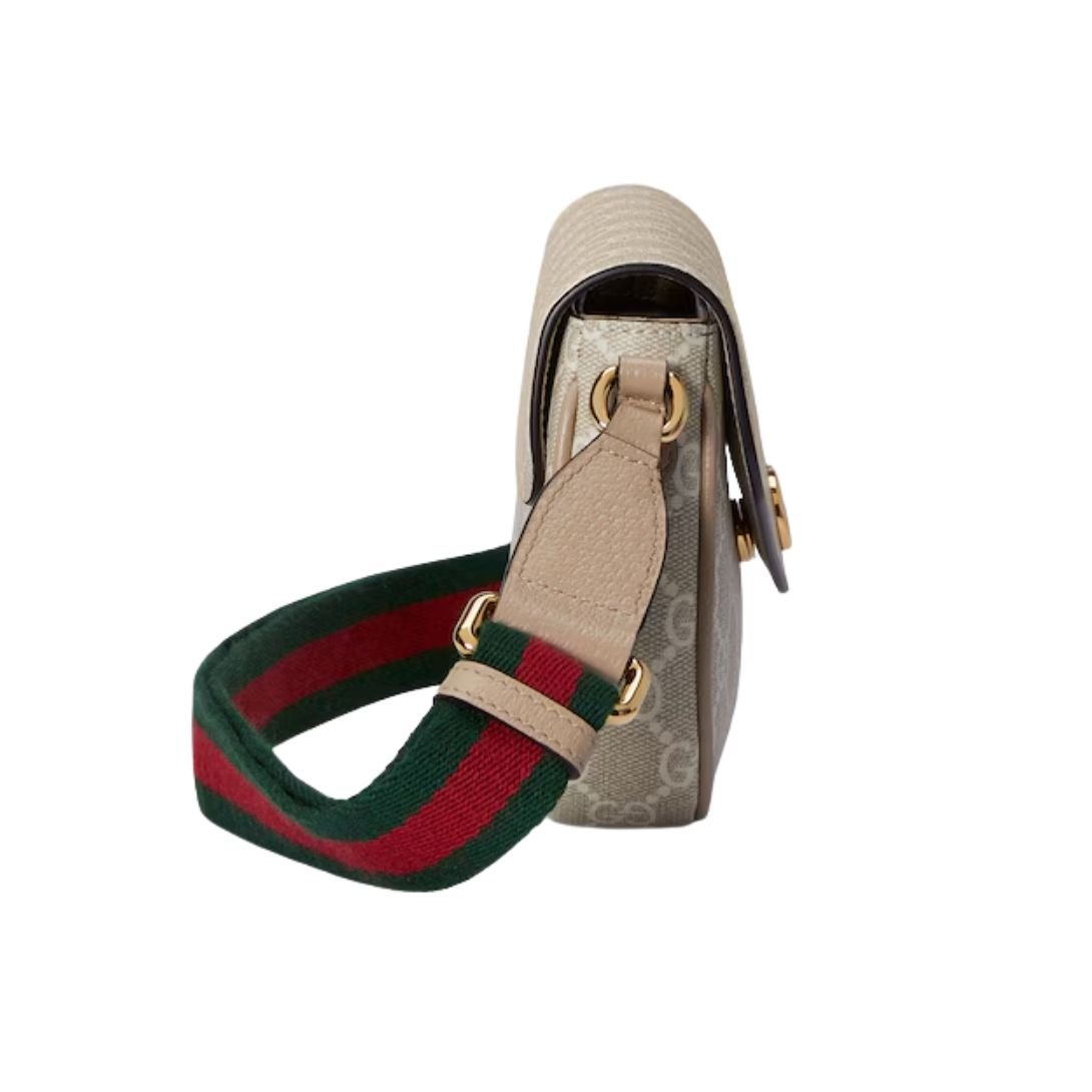 GUCCI OPHIDIA POCHETTE BEIGE AND OATMEAL