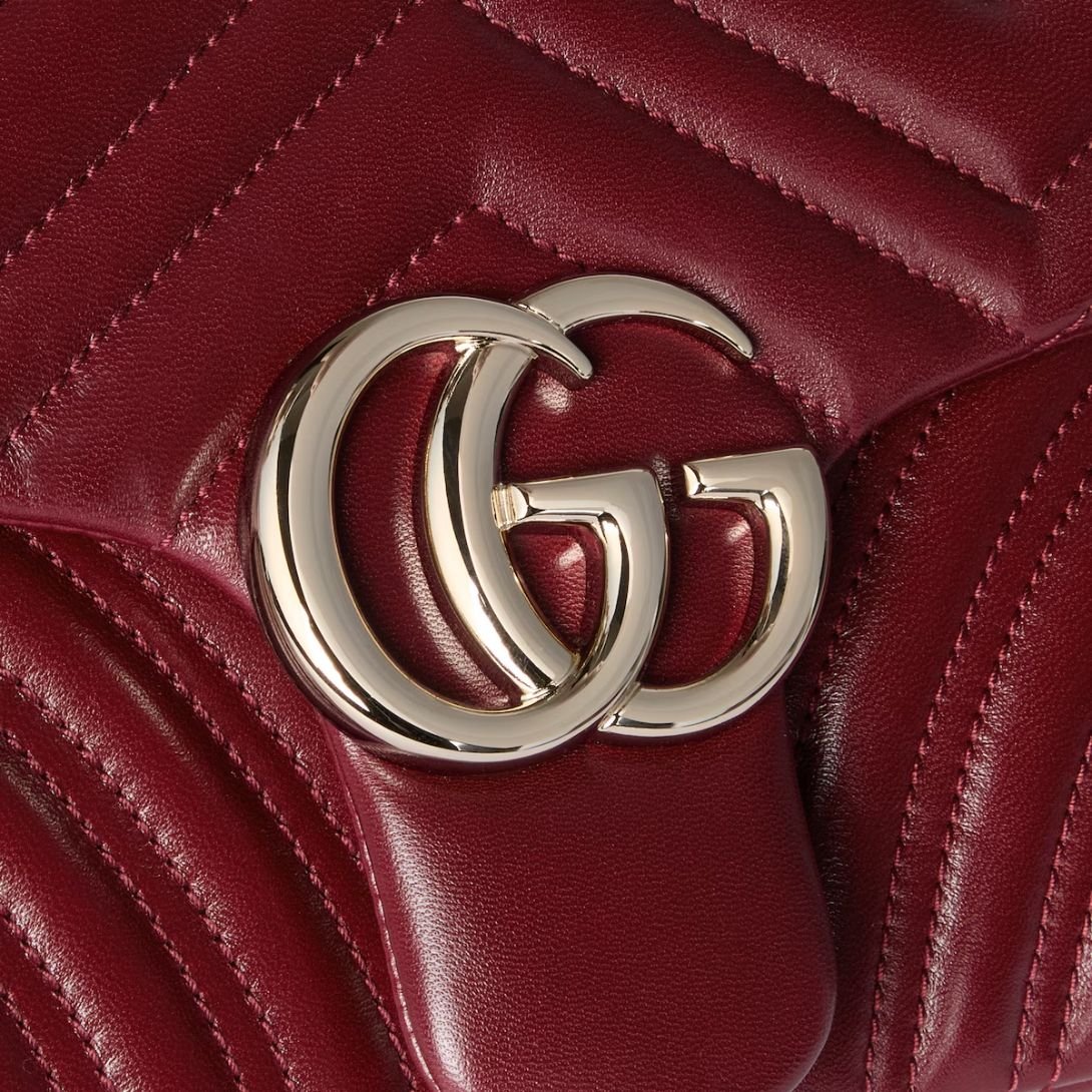 GUCCI GG MARMONT MEDIUM SHOULDER BAG ROSSO ANCORA RED