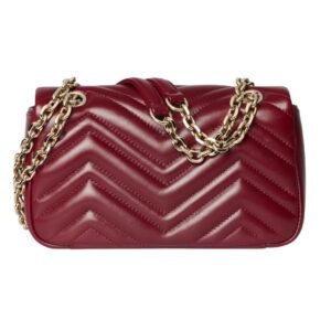 GUCCI SMALL GG MARMONT SHOULDER BAG ROSSO ANCORA RED