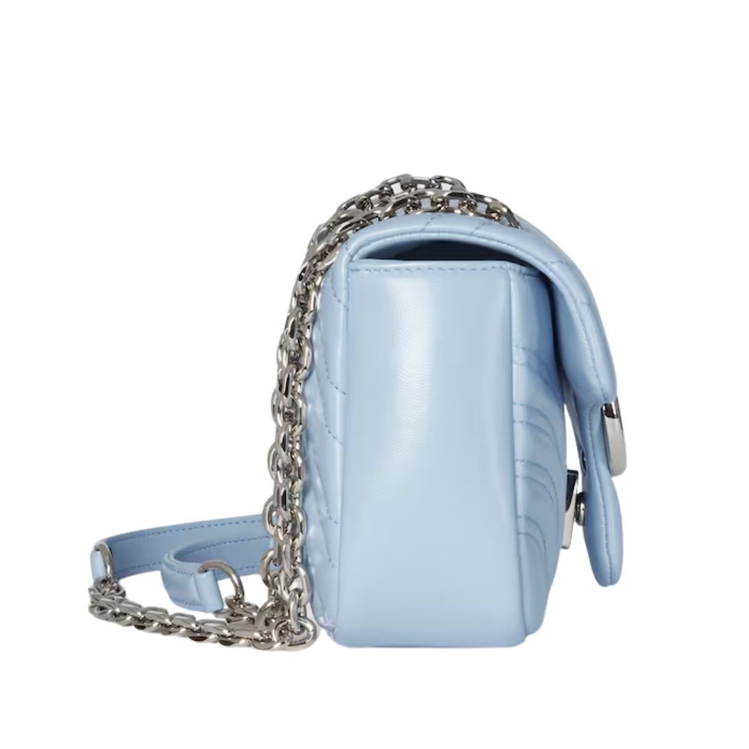 GUCCI SMALL GG MARMONT SHOULDER BAG LIGHT BLUE