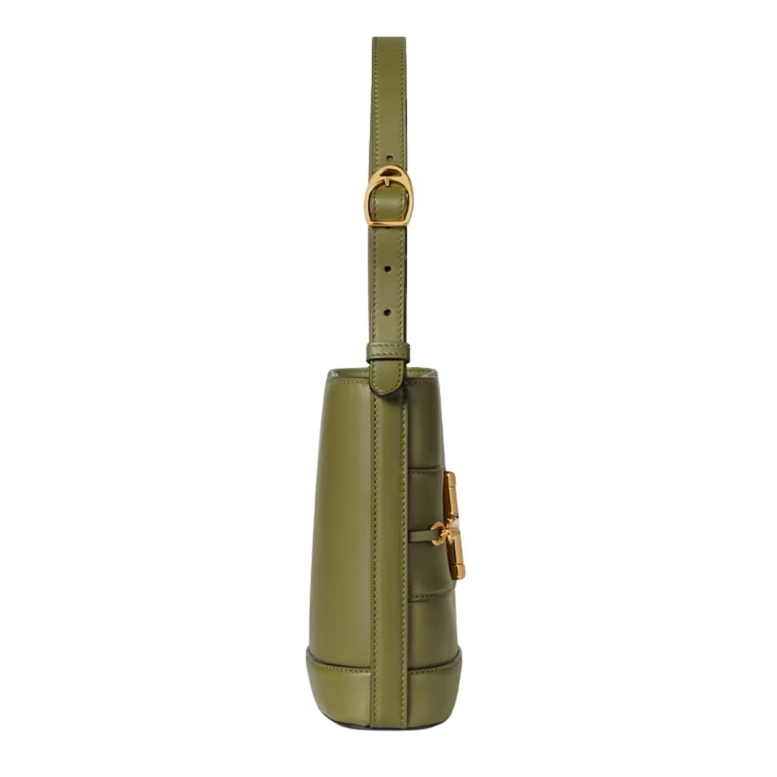 GUCCI 73 MINI BUCKET BAG GREEN LEATHER