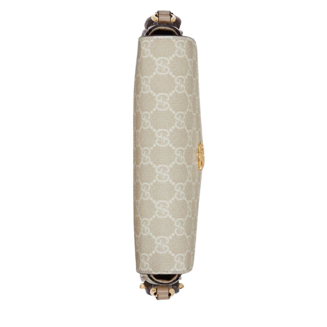 GUCCI OPHIDIA POCHETTE BEIGE AND OATMEAL