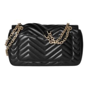 GUCCI GG MARMONT MEDIUM SHOULDER BAG BLACK LEATHER