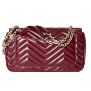 GUCCI GG MARMONT MEDIUM SHOULDER BAG ROSSO ANCORA RED