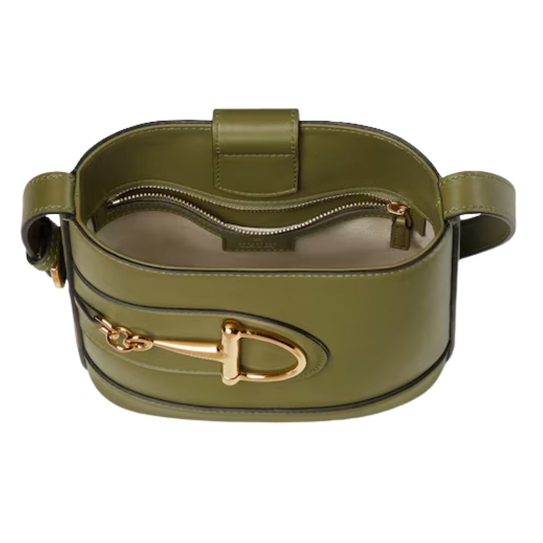 GUCCI 73 MINI BUCKET BAG GREEN LEATHER