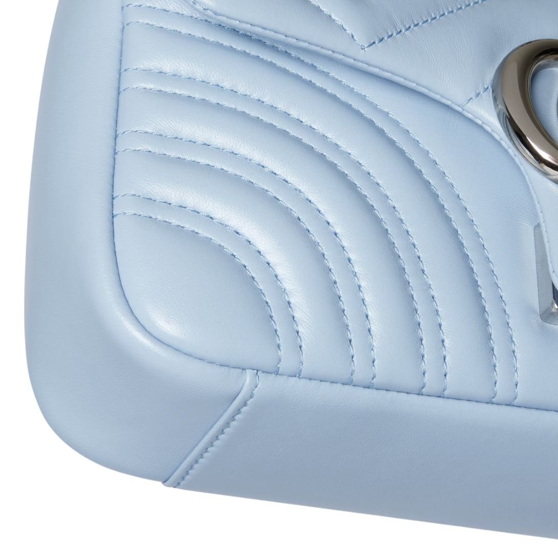 GUCCI SMALL GG MARMONT SHOULDER BAG LIGHT BLUE