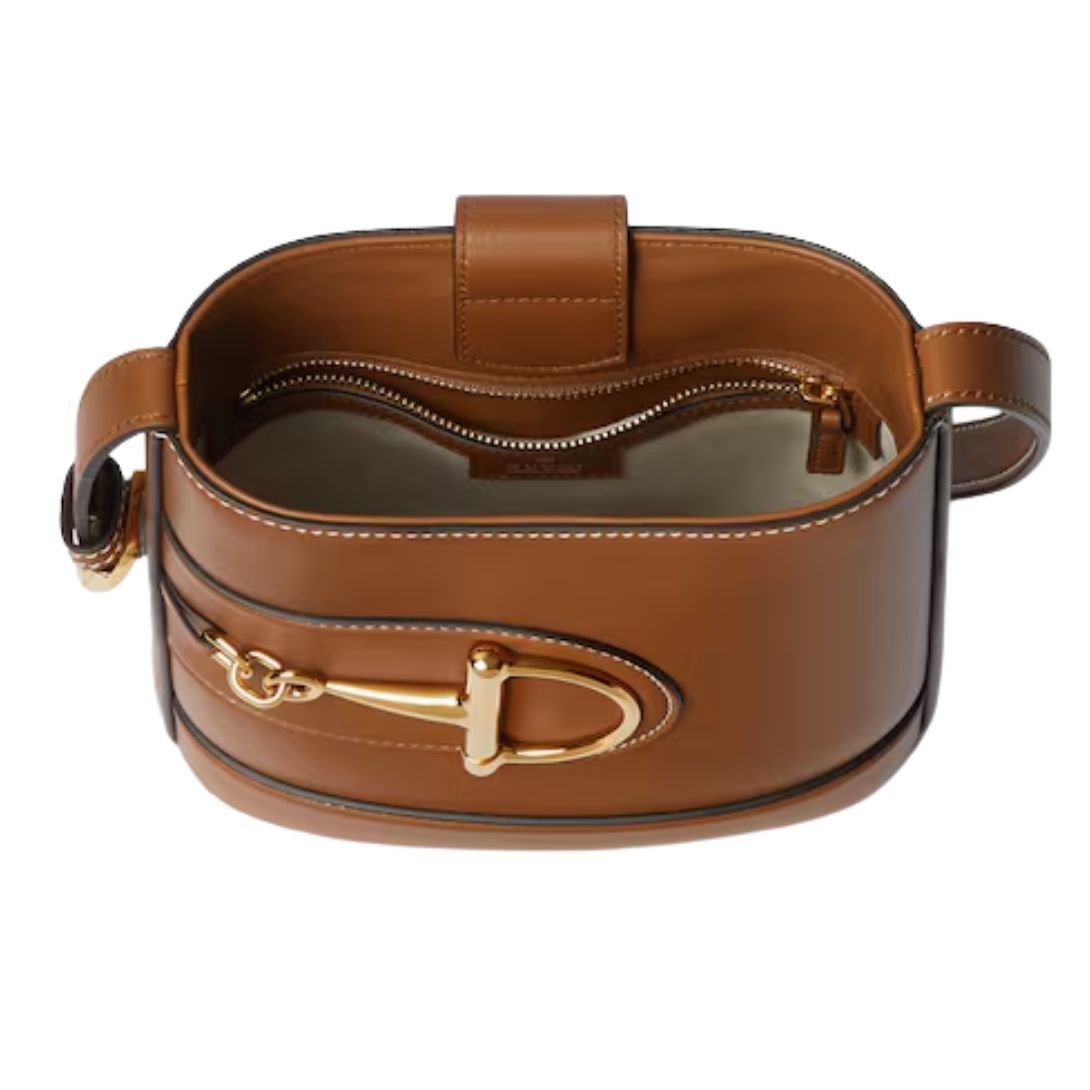 GUCCI 73 MINI BUCKET BAG BROWN LEATHER