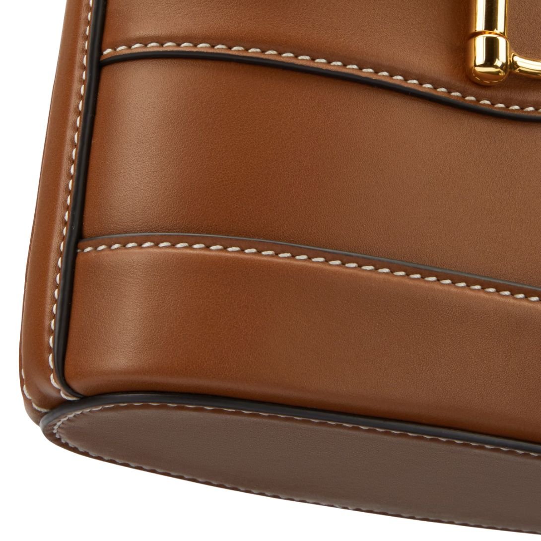 GUCCI 73 MINI BUCKET BAG BROWN LEATHER