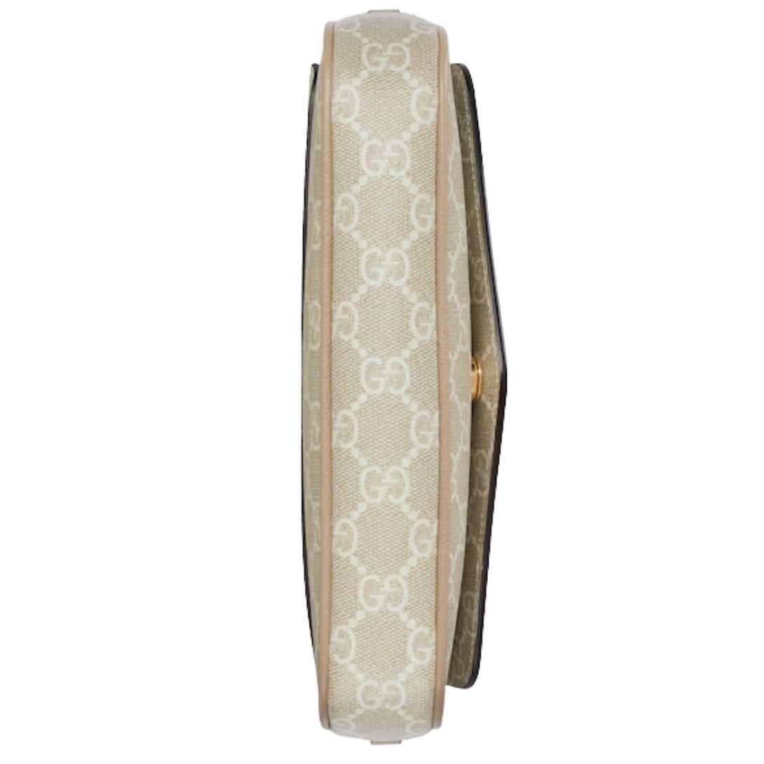 GUCCI OPHIDIA POCHETTE BEIGE AND OATMEAL