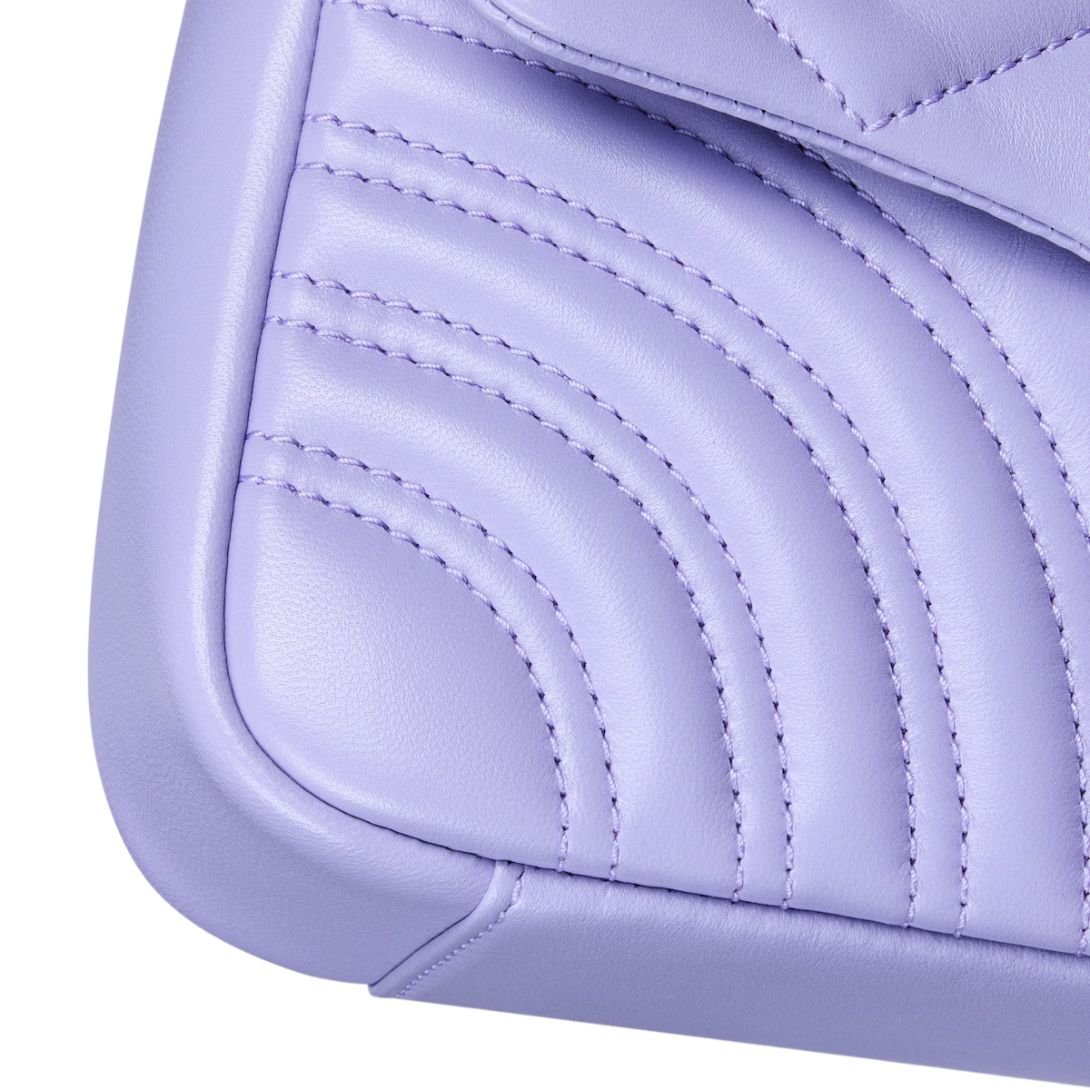 GUCCI SMALL GG MARMONT SHOULDER BAG LILAC LEATHER