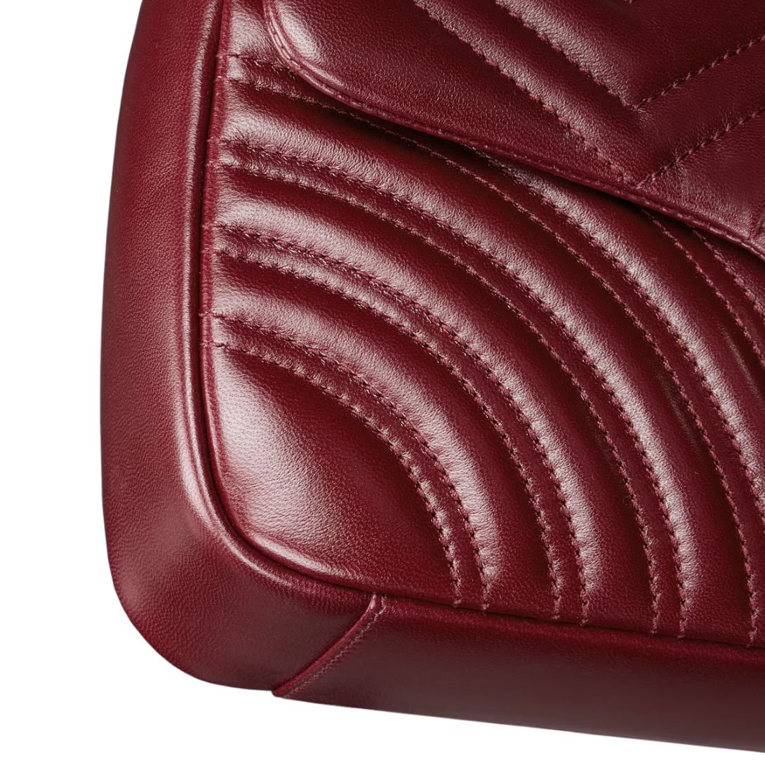 GUCCI GG MARMONT MEDIUM SHOULDER BAG ROSSO ANCORA RED