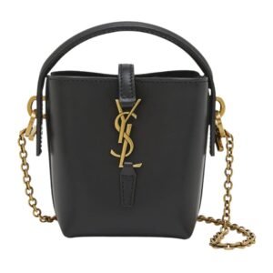 WOMEN’S SAINT LAURENT LE 37 MICRO YSL LEATHER BUCKET BAG