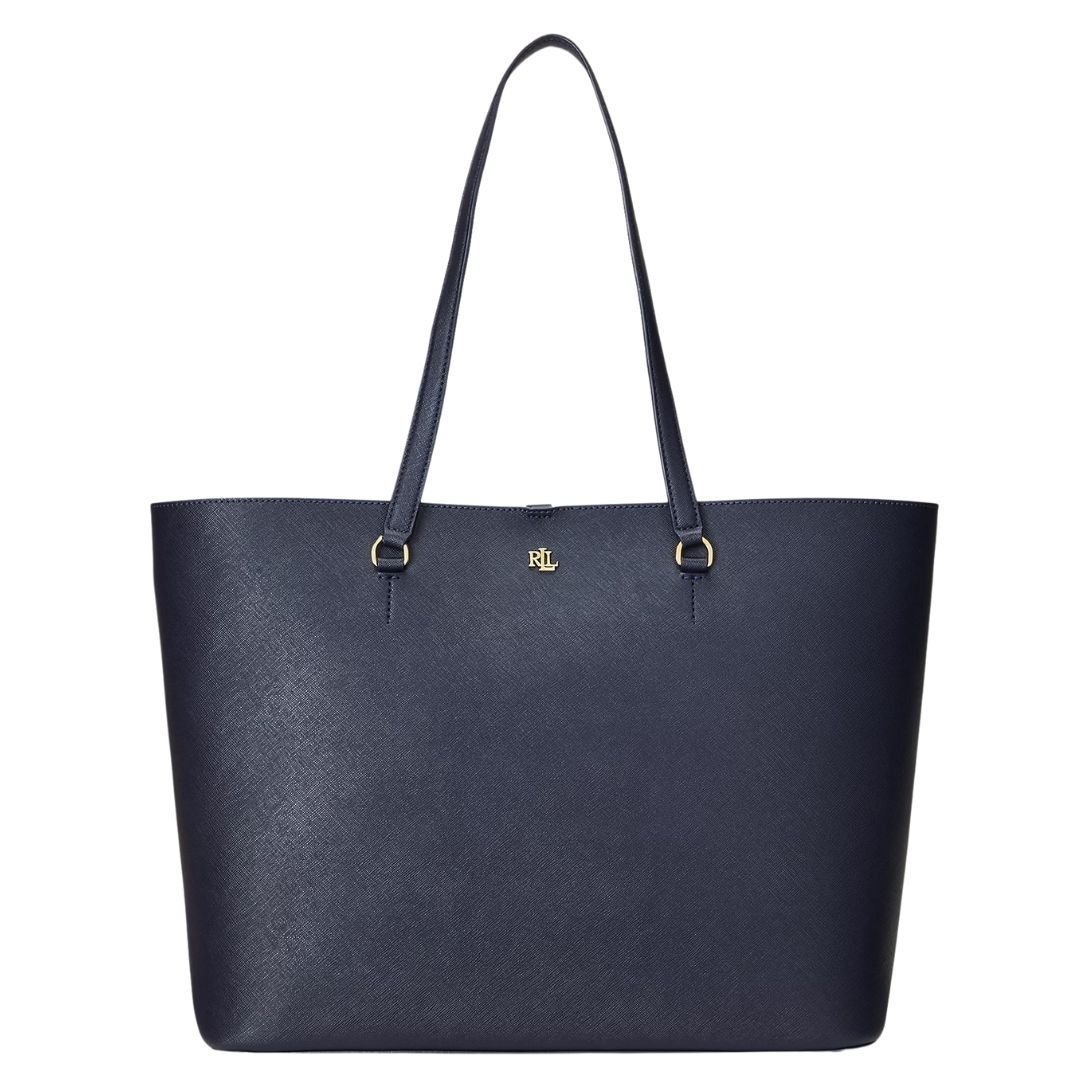 WOMEN'S RALPH LAUREN KARLY CROSSHATCH LEATHER LARGE RFINED NAVY