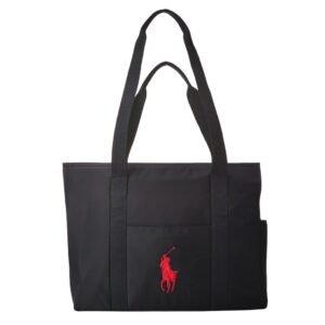 POLO RALPH LAUREN DOG WOVEN TOTE BLACK