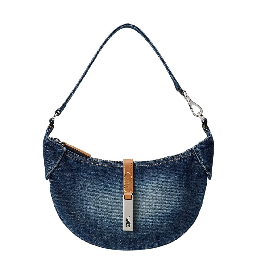 RALPH LAUREN WOMEN'S POLO ID DENIM MINI SHOULDER BAG