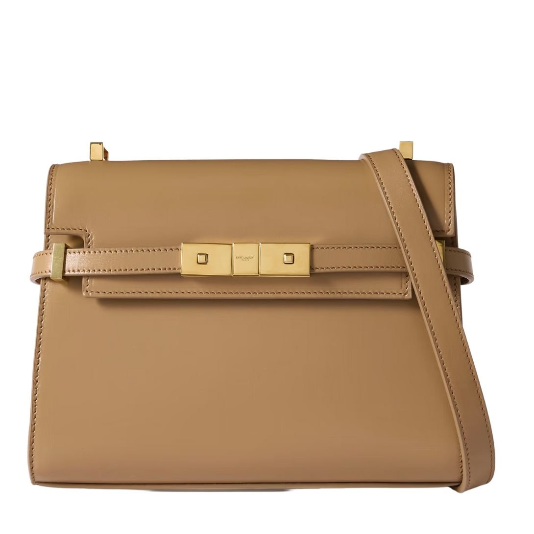 SAINT LAURENT MINI MANHATTAN CROSSBODY BAG IN TAN